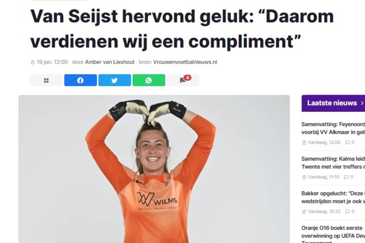 Van Seijst hervond geluk: “Daarom verdienen wij een compliment”