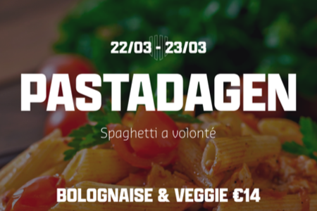Geniet van onze heerlijke pasta en steun onze club